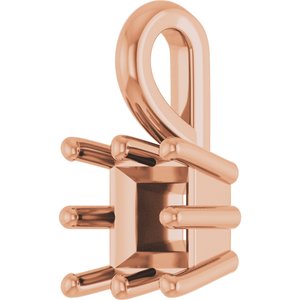 18K Rose Gold 4.5 mm Square Charm/Pendant Mounting – image 4