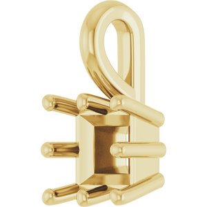 10K Yellow Gold 4.5 mm Square Charm/Pendant Mounting – image 4