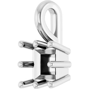 14K White Gold 4.5 mm Square Charm/Pendant Mounting – image 4