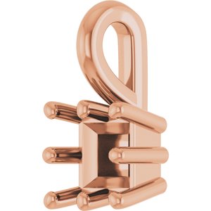 14K Rose Gold 3.75 mm Square Charm/Pendant Mounting – image 4
