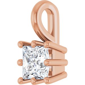 18K Rose Gold 3.75 mm Square Charm/Pendant Mounting – image 3
