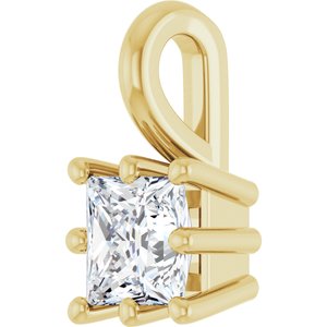 14K Yellow Gold 3.75 mm Square Charm/Pendant Mounting – image 3