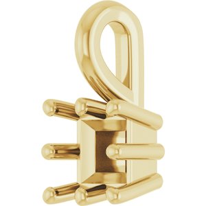10K Yellow Gold 3.75 mm Square Charm/Pendant Mounting – image 4