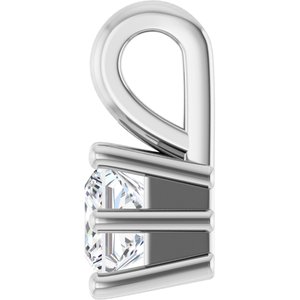 18K White Gold 3.75 mm Square Charm/Pendant Mounting – image 5