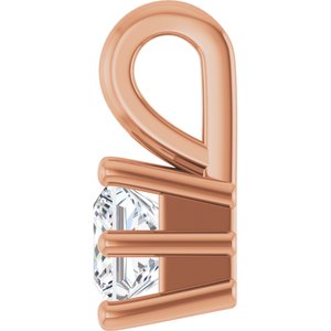 18K Rose Gold 3.75 mm Square Charm/Pendant Mounting – image 5