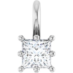 Sterling Silver 3.75 mm Square Charm/Pendant Mounting