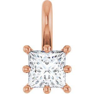 10K Rose Gold 3.75 mm Square Charm/Pendant Mounting