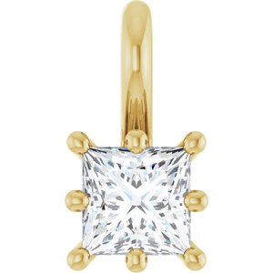 14K Yellow Gold 3.75 mm Square Charm/Pendant Mounting
