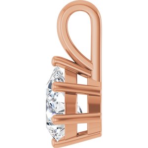 18K Rose Gold 8x6 mm Pear Charm/Pendant Mounting – image 5