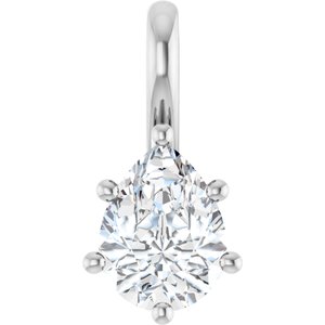 Sterling Silver 8x6 mm Pear Charm/Pendant Mounting