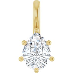 18K Yellow Gold 8x6 mm Pear Charm/Pendant Mounting