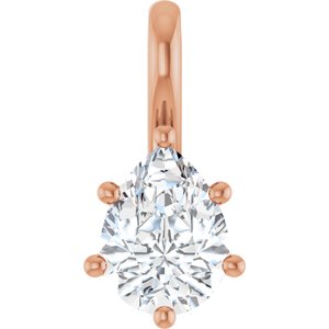 14K Rose Gold 8x6 mm Pear Charm/Pendant Mounting