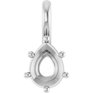 Platinum 8x6 mm Pear Charm/Pendant Mounting – image 2