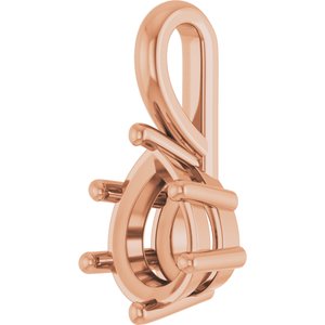 10K Rose Gold 8x6 mm Pear Charm/Pendant Mounting – image 4