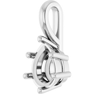 Platinum 8x6 mm Pear Charm/Pendant Mounting – image 4
