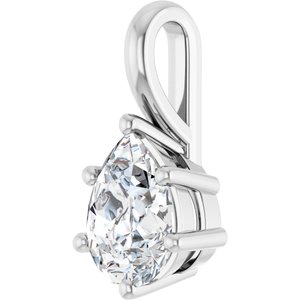 14K White Gold 8x6 mm Pear Charm/Pendant Mounting – image 3