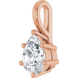10K Rose Gold 8x6 mm Pear Charm/Pendant Mounting – image 3