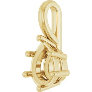 18K Yellow Gold 8x6 mm Pear Charm/Pendant Mounting – image 4