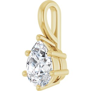 10K Yellow Gold 8x6 mm Pear Charm/Pendant Mounting – image 3