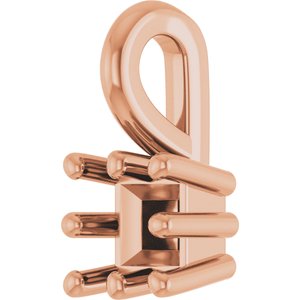 14K Rose Gold 3 mm Square Charm/Pendant Mounting – image 4