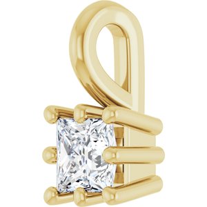 10K Yellow Gold 3 mm Square Charm/Pendant Mounting – image 3