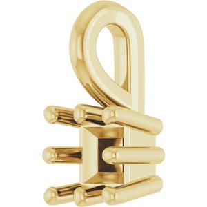 10K Yellow Gold 3 mm Square Charm/Pendant Mounting – image 4