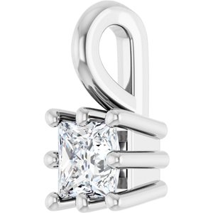 Sterling Silver 3 mm Square Charm/Pendant Mounting – image 3