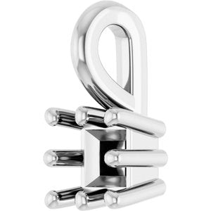 18K White Gold 3 mm Square Charm/Pendant Mounting – image 4