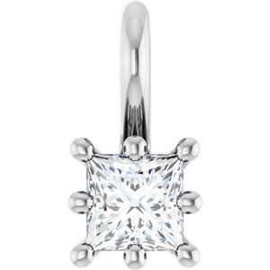 Platinum 3 mm Square Charm/Pendant Mounting