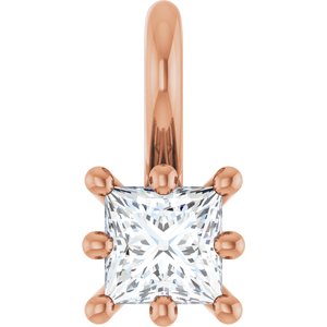 14K Rose Gold 3 mm Square Charm/Pendant Mounting
