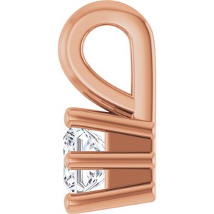 10K Rose Gold 3 mm Square Charm/Pendant Mounting – image 5