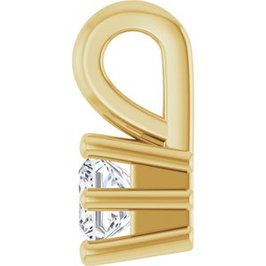10K Yellow Gold 3 mm Square Charm/Pendant Mounting – image 5