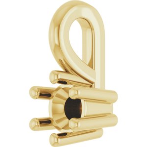 18K Yellow Gold 3 mm Round Charm/Pendant Mounting – image 4