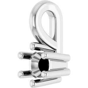 18K White Gold 3 mm Round Charm/Pendant Mounting – image 4
