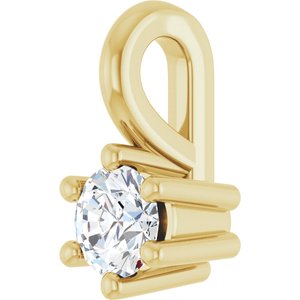 18K Yellow Gold 3 mm Round Charm/Pendant Mounting – image 3