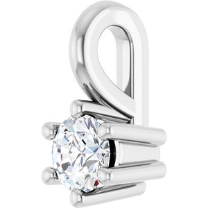 14K White Gold 3 mm Round Charm/Pendant Mounting – image 3