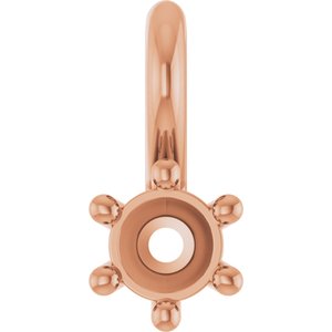 10K Rose Gold 3 mm Round Charm/Pendant Mounting – image 2