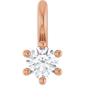 10K Rose Gold 3 mm Round Charm/Pendant Mounting