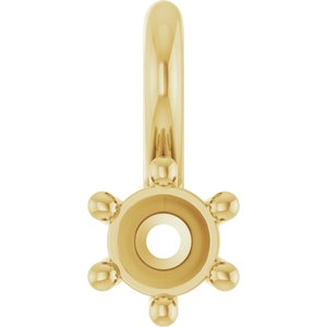 18K Yellow Gold 3 mm Round Charm/Pendant Mounting – image 2