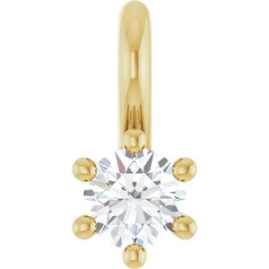18K Yellow Gold 3 mm Round Charm/Pendant Mounting