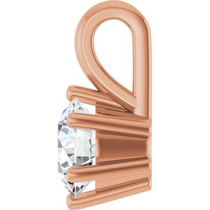 14K Rose Gold 5.5 mm Round Charm/Pendant Mounting – image 5