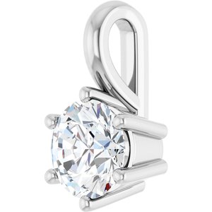 14K White Gold 5.5 mm Round Charm/Pendant Mounting – image 3