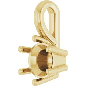 10K Yellow Gold 5.5 mm Round Charm/Pendant Mounting – image 4