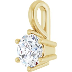 14K Yellow Gold 5.5 mm Round Charm/Pendant Mounting – image 3