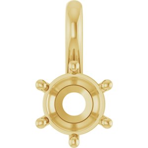 10K Yellow Gold 5.5 mm Round Charm/Pendant Mounting – image 2