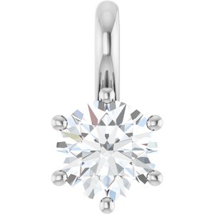 14K White Gold 5.5 mm Round Charm/Pendant Mounting