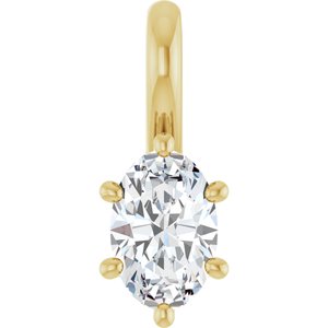 18K Yellow Gold 6x4 mm Oval Charm/Pendant Mounting