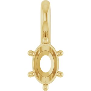10K Yellow Gold 6x4 mm Oval Charm/Pendant Mounting – image 2