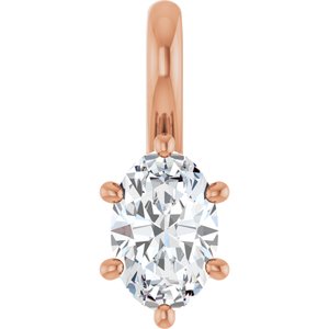 18K Rose Gold 6x4 mm Oval Charm/Pendant Mounting