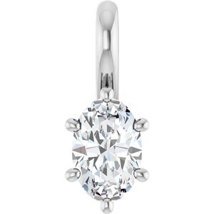 Sterling Silver 6x4 mm Oval Charm/Pendant Mounting